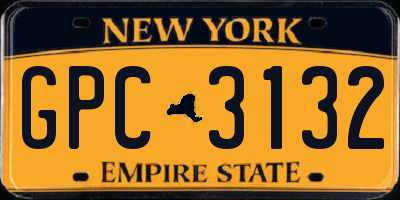NY license plate GPC3132