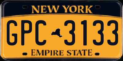 NY license plate GPC3133