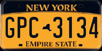 NY license plate GPC3134