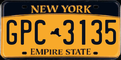 NY license plate GPC3135