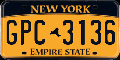 NY license plate GPC3136