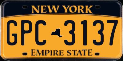 NY license plate GPC3137