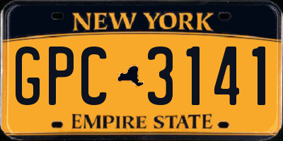 NY license plate GPC3141