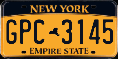 NY license plate GPC3145
