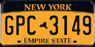 NY license plate GPC3149