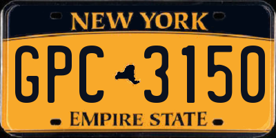 NY license plate GPC3150