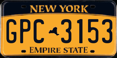 NY license plate GPC3153