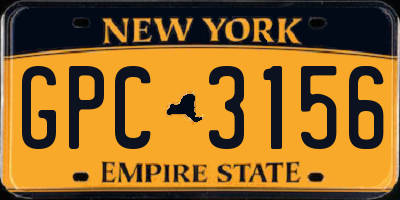 NY license plate GPC3156