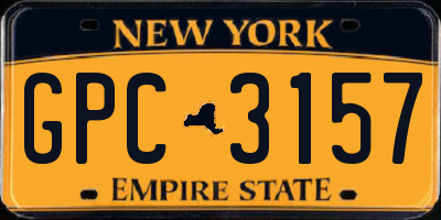 NY license plate GPC3157