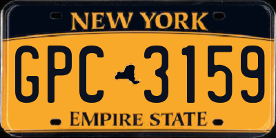NY license plate GPC3159