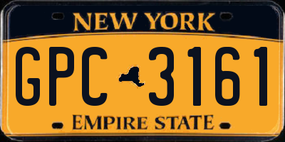 NY license plate GPC3161