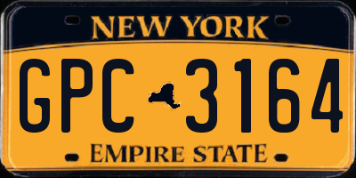NY license plate GPC3164