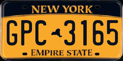 NY license plate GPC3165