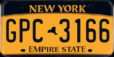 NY license plate GPC3166
