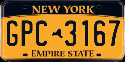 NY license plate GPC3167
