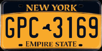 NY license plate GPC3169