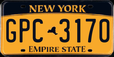 NY license plate GPC3170