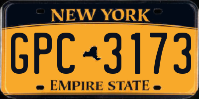 NY license plate GPC3173