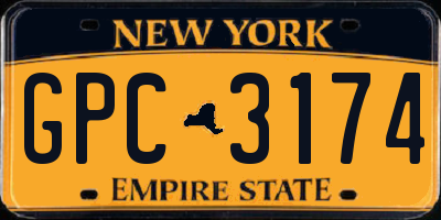 NY license plate GPC3174