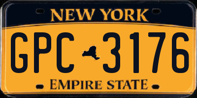 NY license plate GPC3176