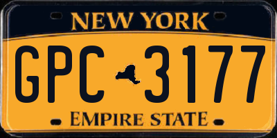 NY license plate GPC3177