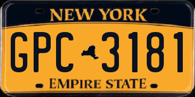 NY license plate GPC3181