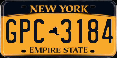 NY license plate GPC3184