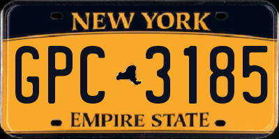 NY license plate GPC3185