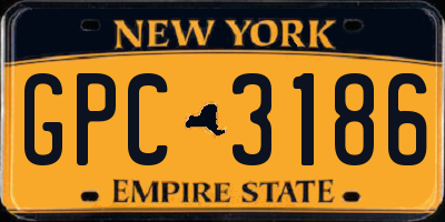 NY license plate GPC3186
