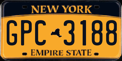 NY license plate GPC3188