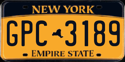 NY license plate GPC3189