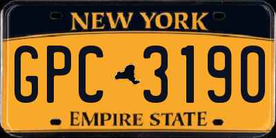 NY license plate GPC3190