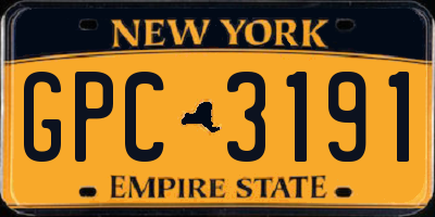 NY license plate GPC3191