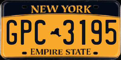NY license plate GPC3195