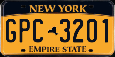 NY license plate GPC3201