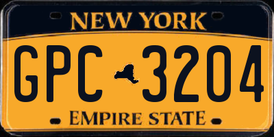 NY license plate GPC3204