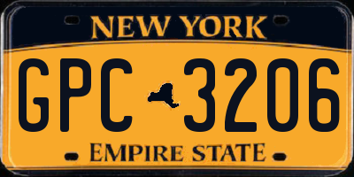 NY license plate GPC3206