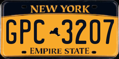 NY license plate GPC3207