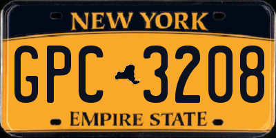 NY license plate GPC3208