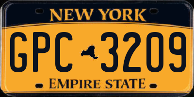 NY license plate GPC3209