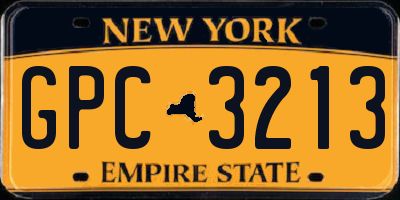 NY license plate GPC3213