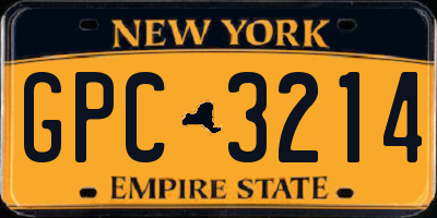 NY license plate GPC3214
