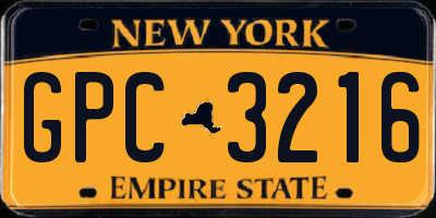 NY license plate GPC3216