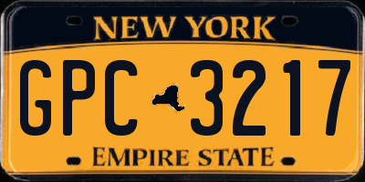 NY license plate GPC3217