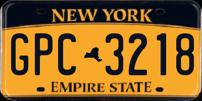 NY license plate GPC3218