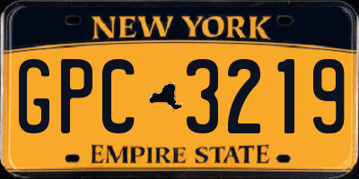 NY license plate GPC3219