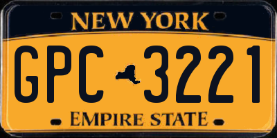 NY license plate GPC3221