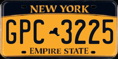 NY license plate GPC3225