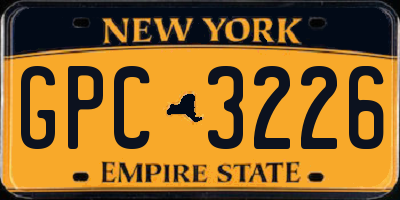 NY license plate GPC3226