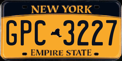 NY license plate GPC3227